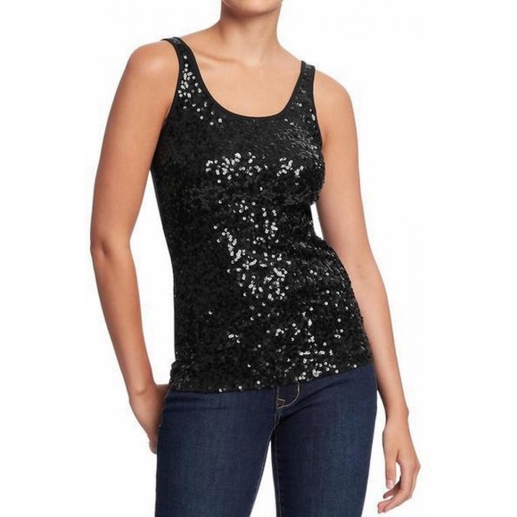 J. Crew Tops - J. Crew Black Sequin Tank Top Small